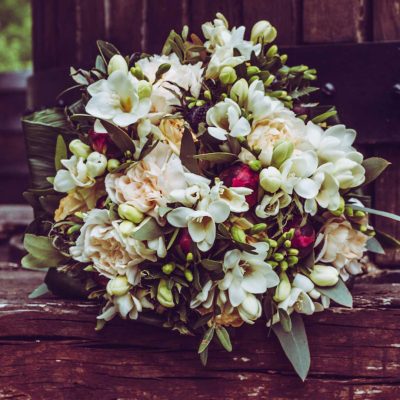 bouquet de mariée blanc- décoration mariage